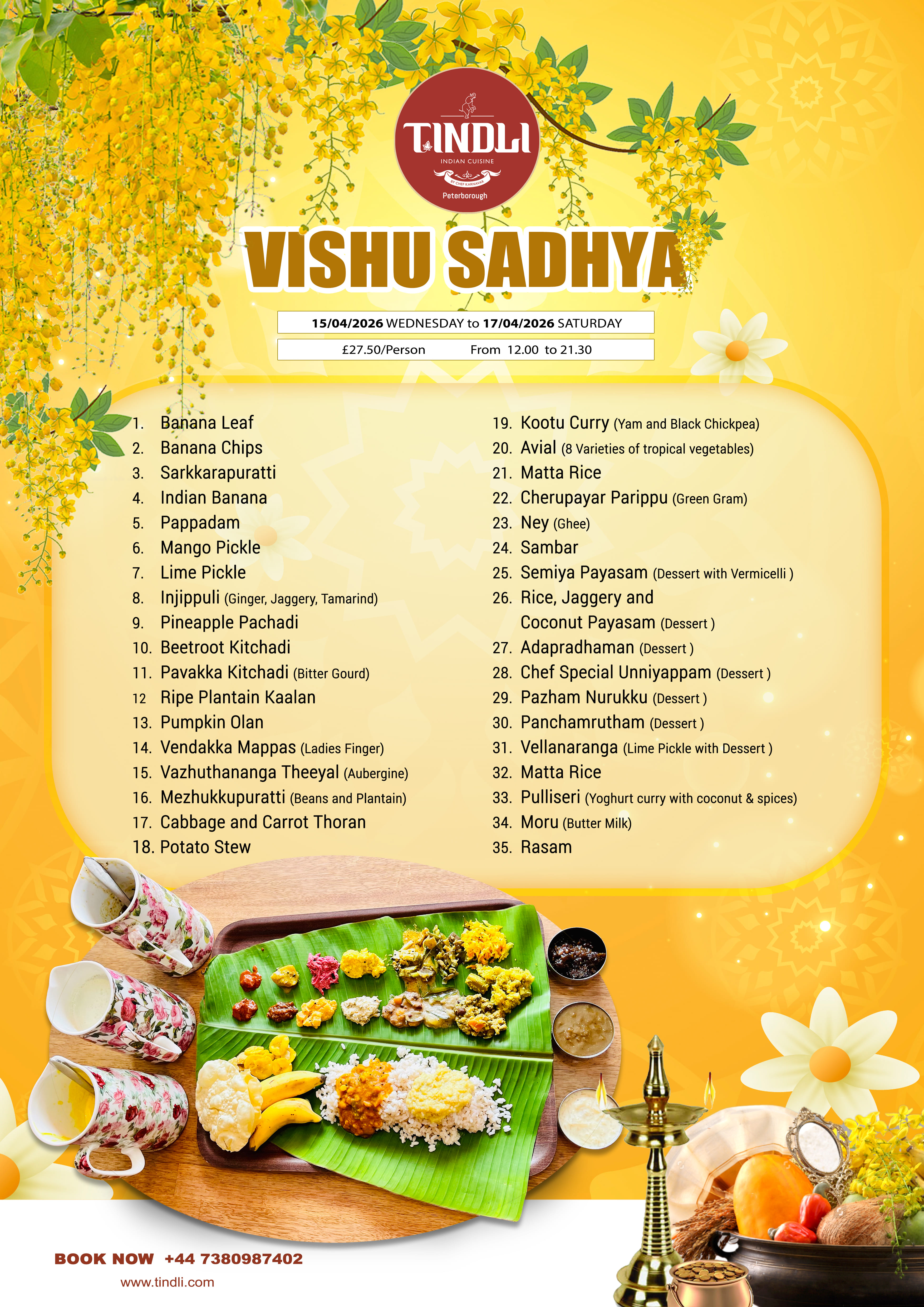 Tindli Vishu Menu
